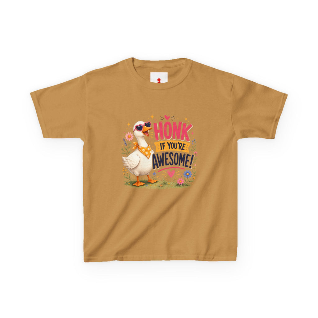 Kids Tee — "Honk If You're Awesome!" Cute Goose Graphic Shirt