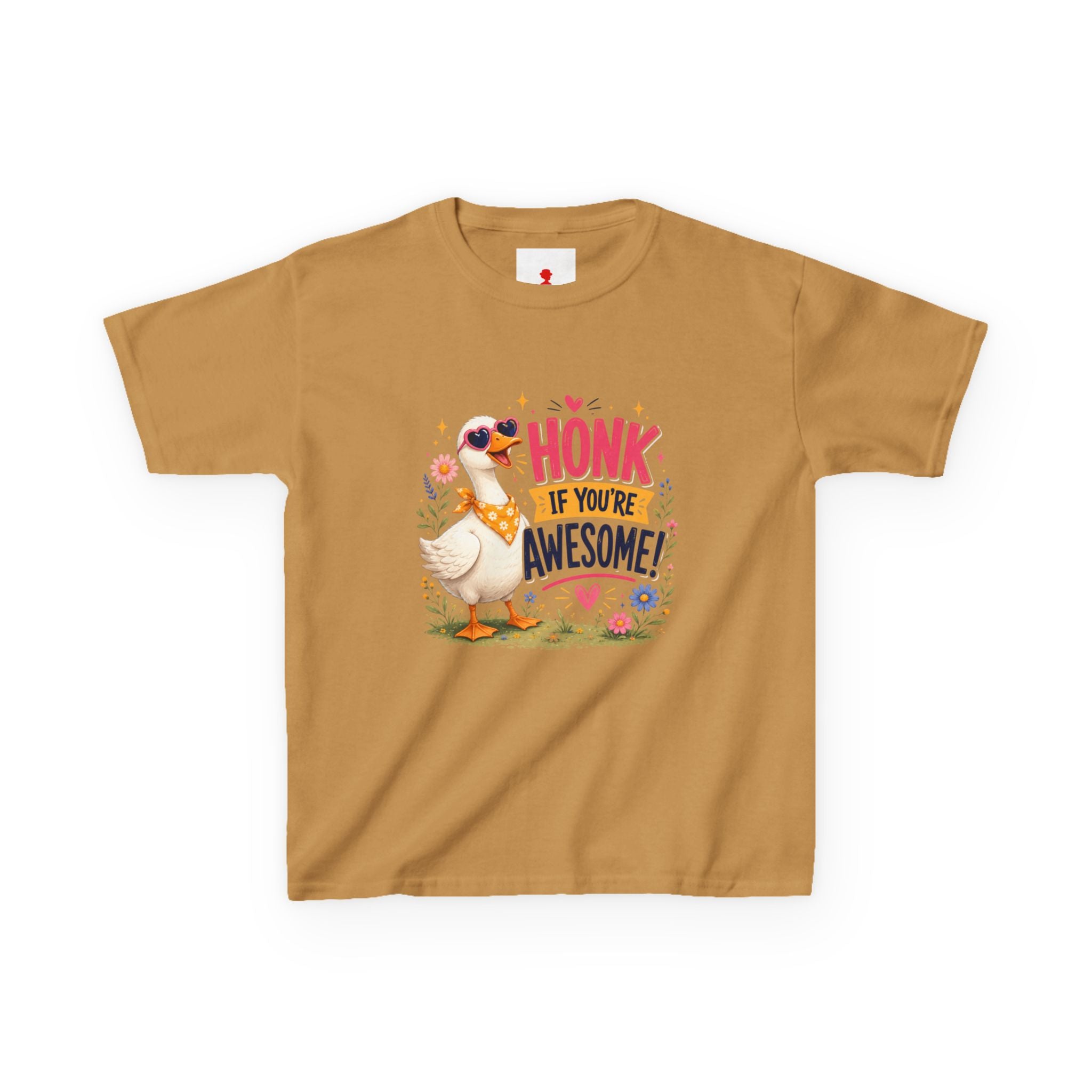 Kids Tee — "Honk If You're Awesome!" Cute Goose Graphic Shirt