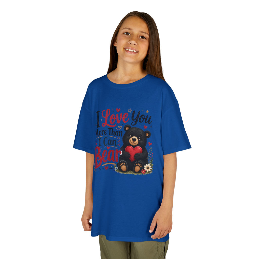 Kids T-Shirt - "I Love You More Than I Can Bear" Cute Bear Valentine Tee