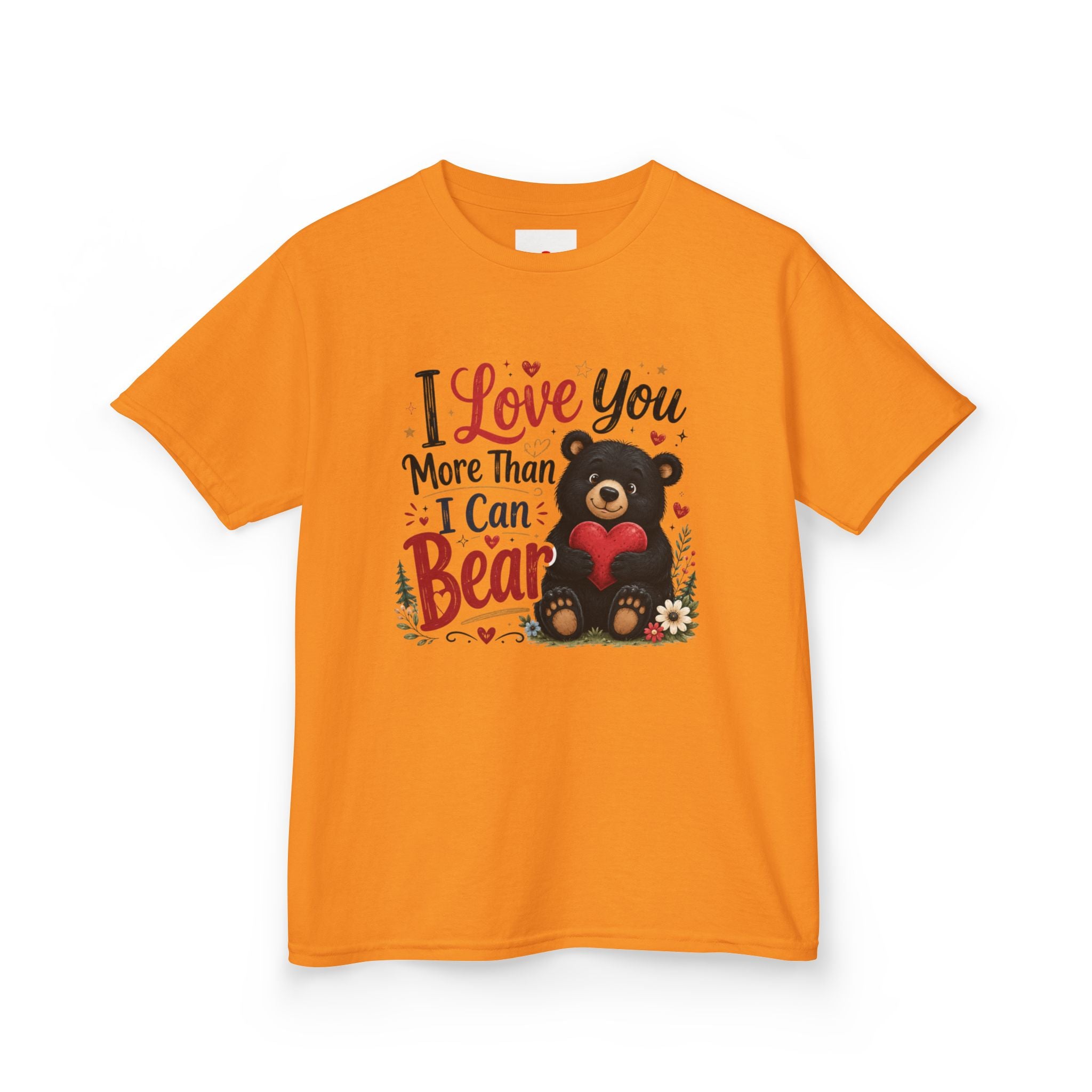 Kids T-Shirt - "I Love You More Than I Can Bear" Cute Bear Valentine Tee