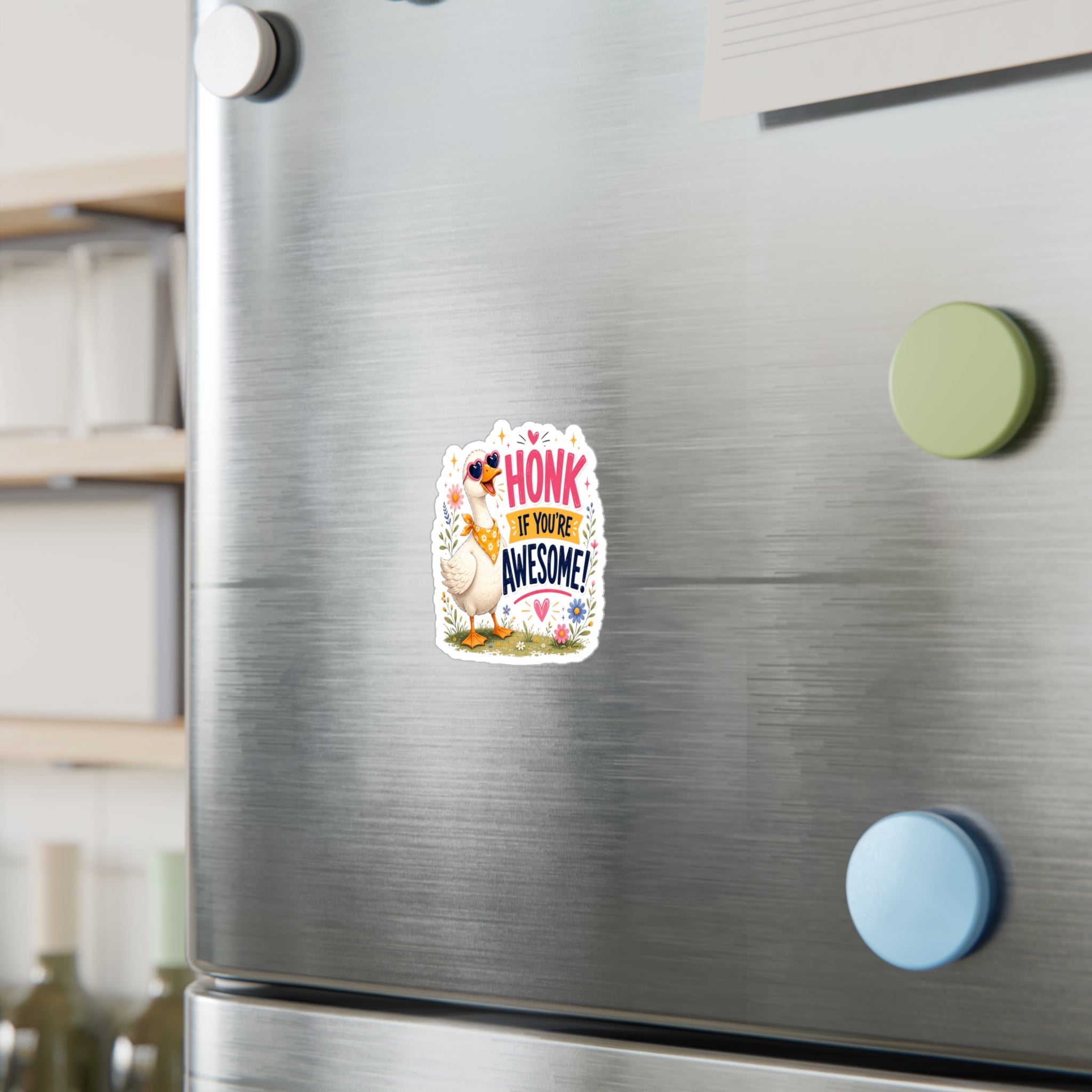 Sticker — "Honk If You’re Awesome" Cute Goose Vinyl Decal