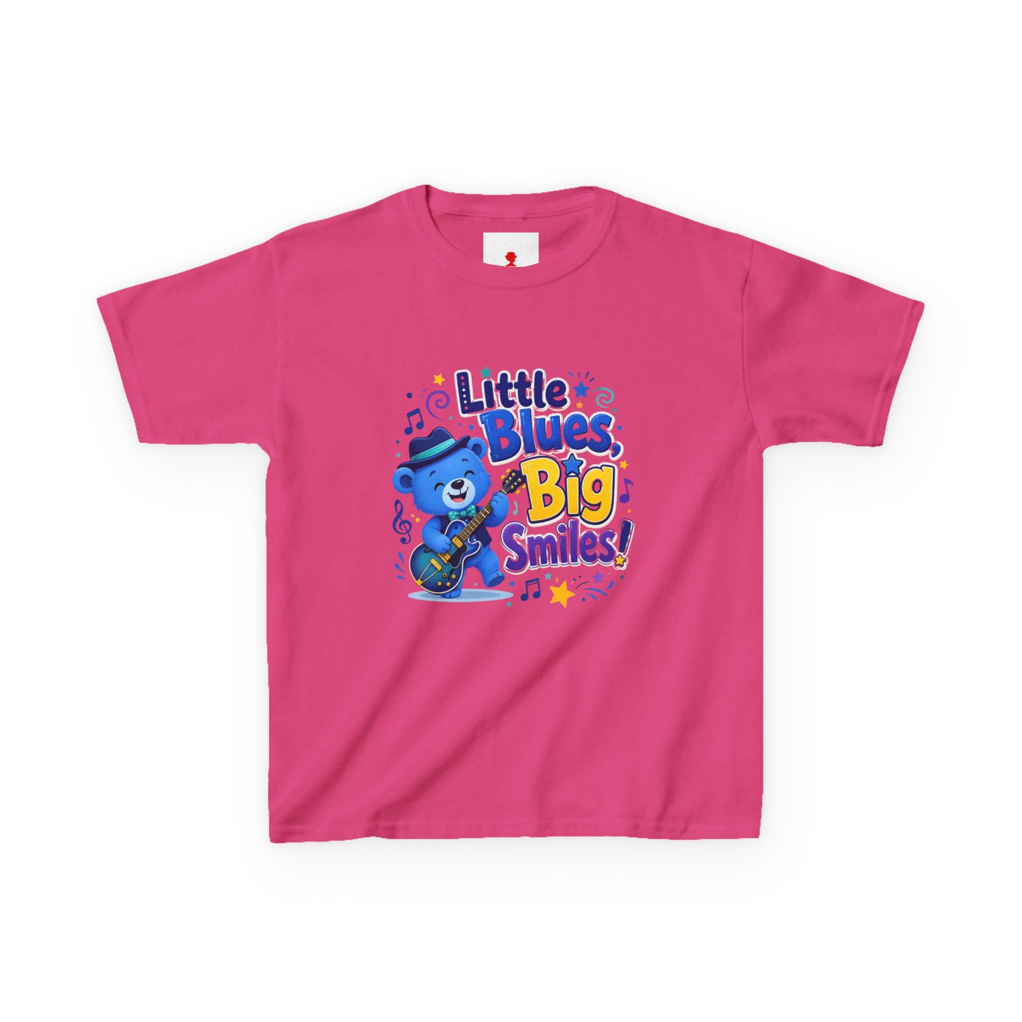 Kids Tee — "Little Blues, Big Smiles!" Guitar-Bear Graphic