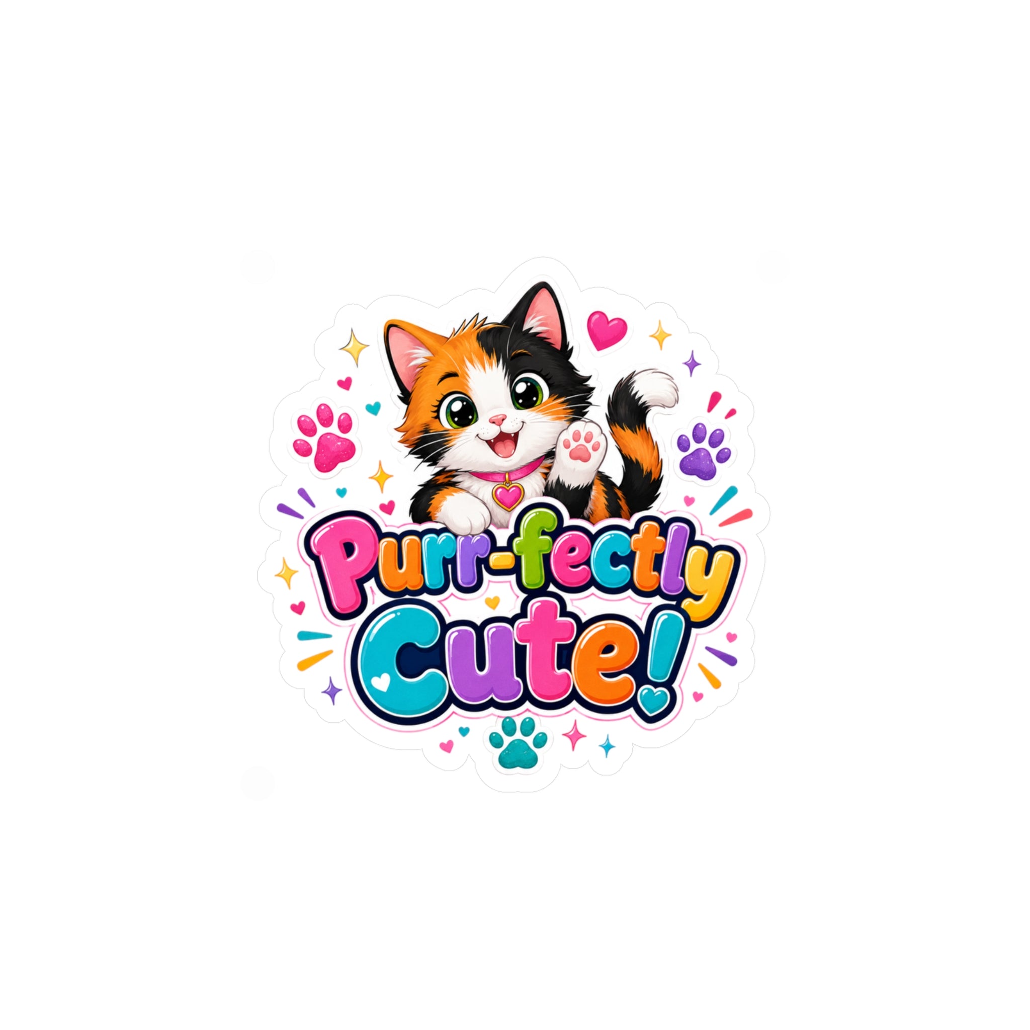 Purr-fectly Cute! Cat Kiss-Cut Vinyl Sticker