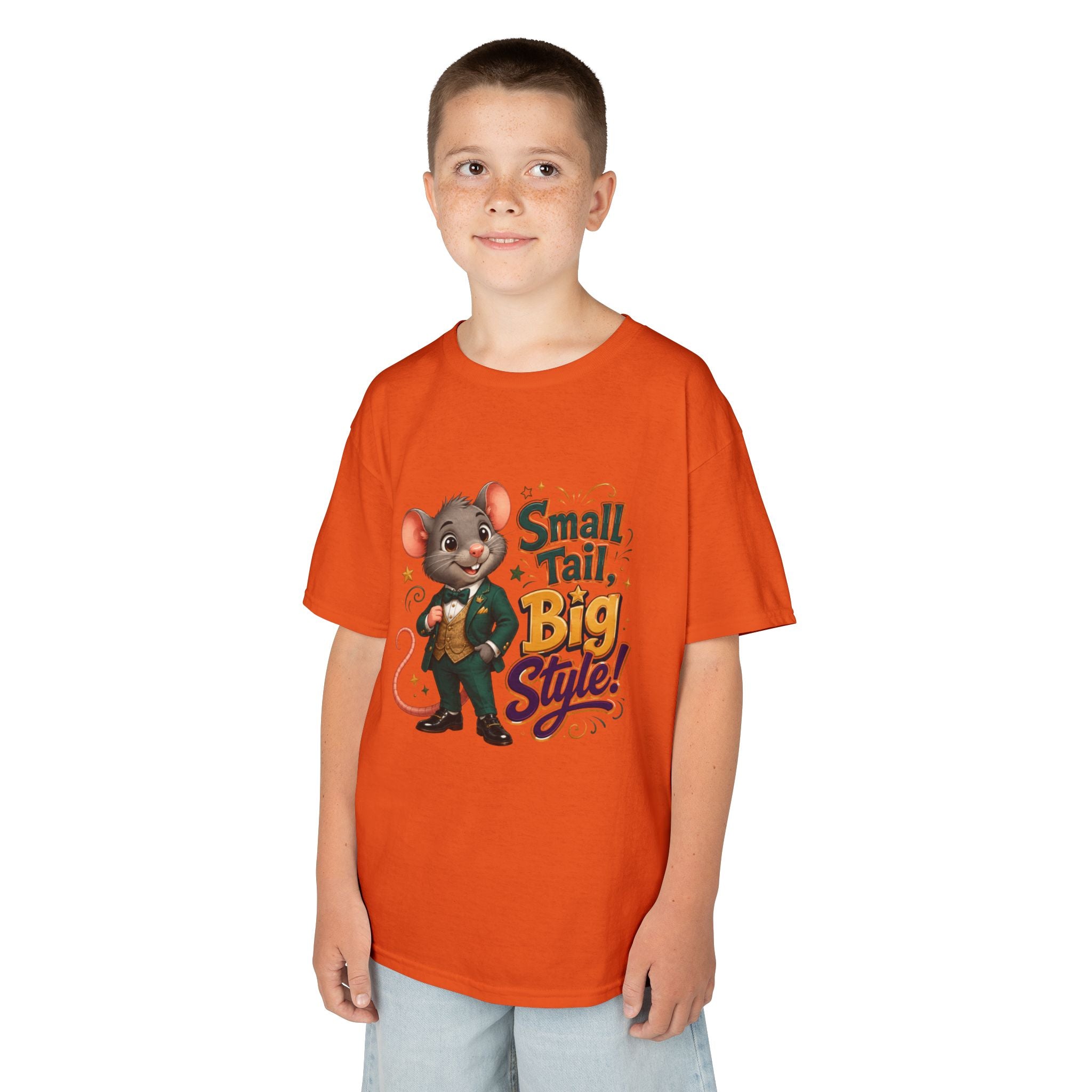 Kids T-Shirt — “Small Tail, Big Style!” Cartoon Mouse Graphic Tee
