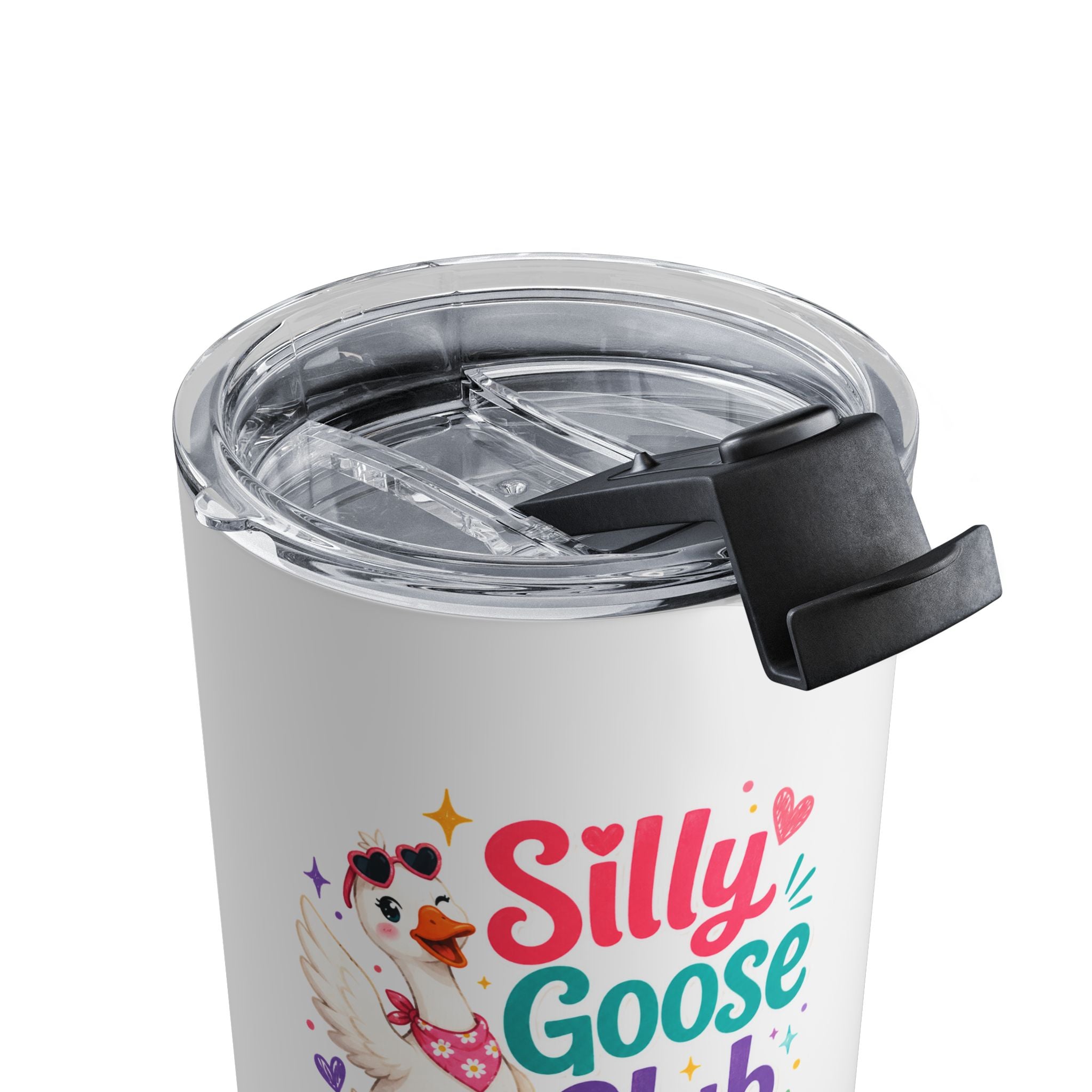 Silly Goose Club 10oz Tumbler — Cute Cartoon Goose Insulated Travel Mug