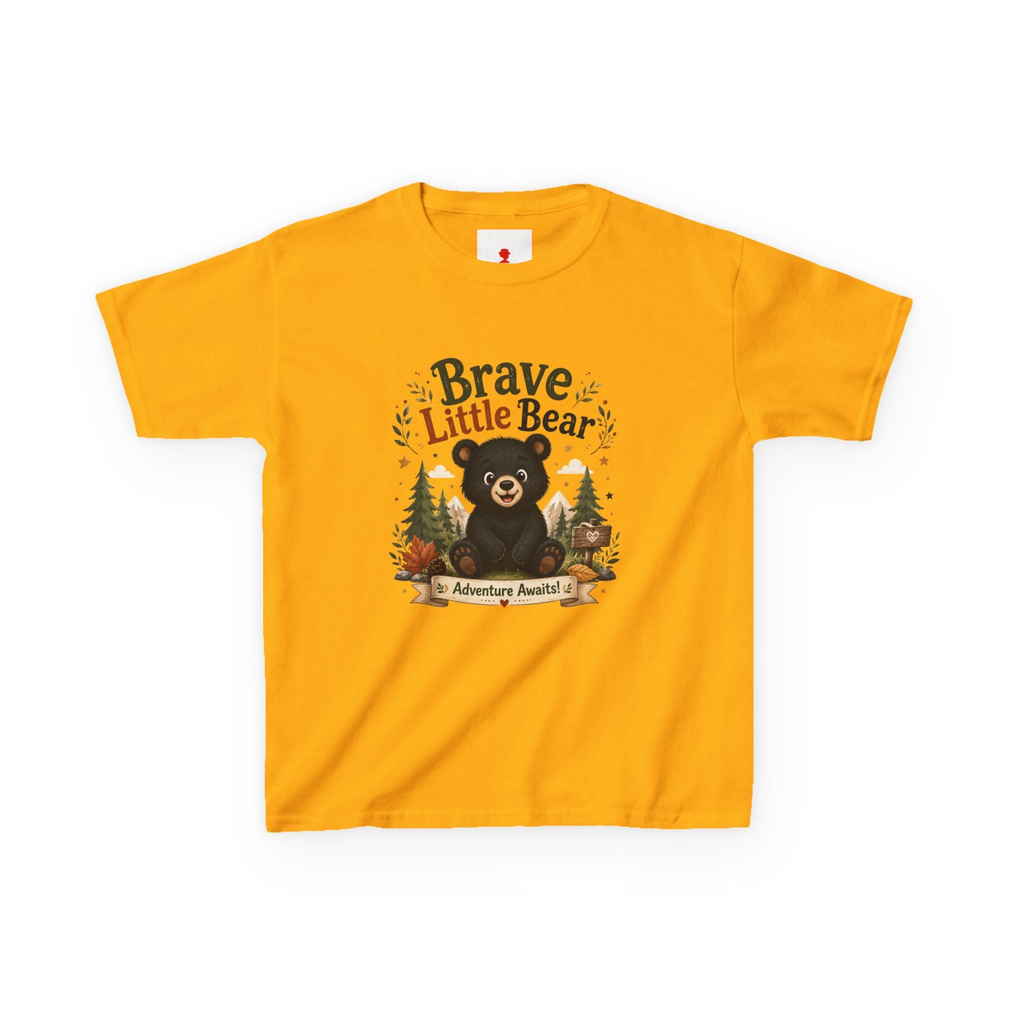 Kids Tee — "Brave Little Bear" Adventure Graphic Shirt