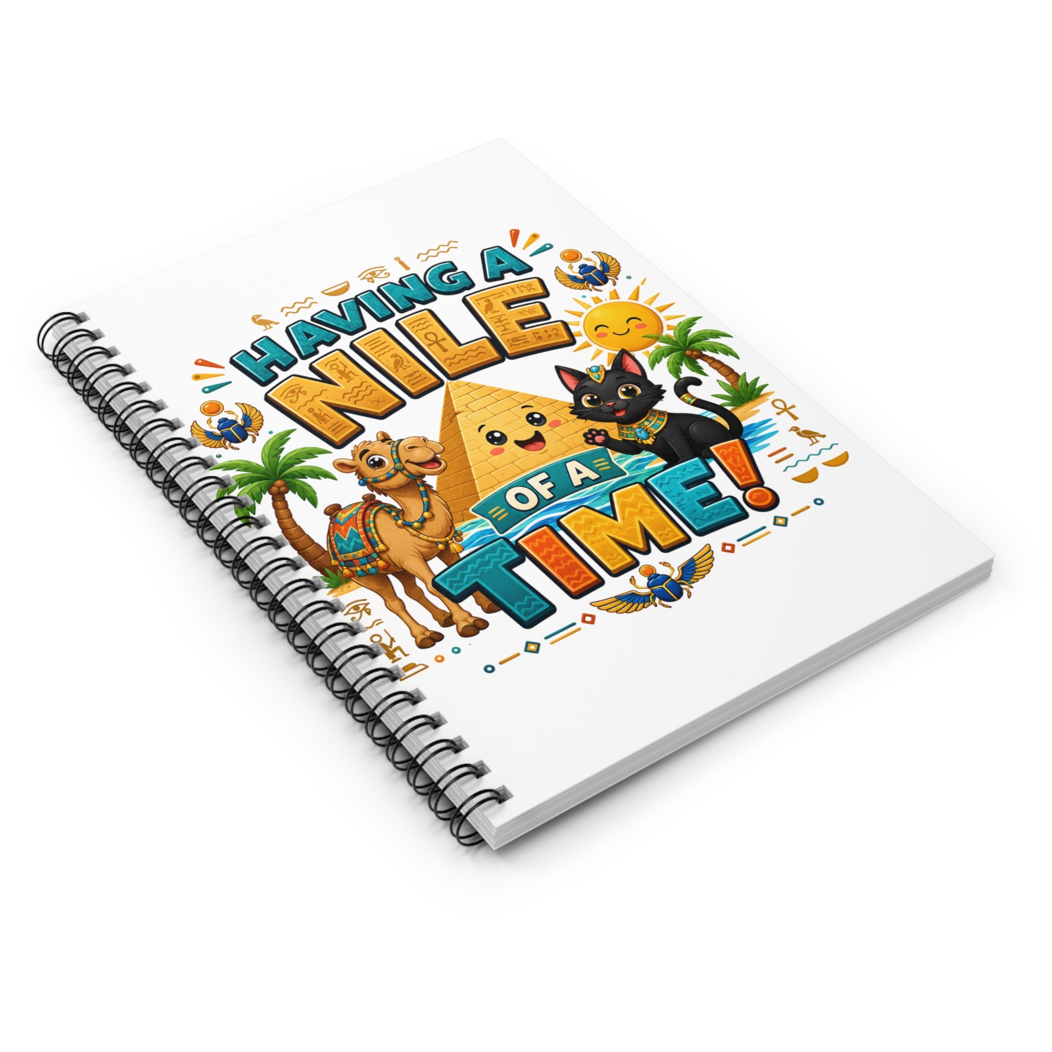 Having a Nile of a Time Spiral Notebook | Egyptian Pyramid Cat Camel Design