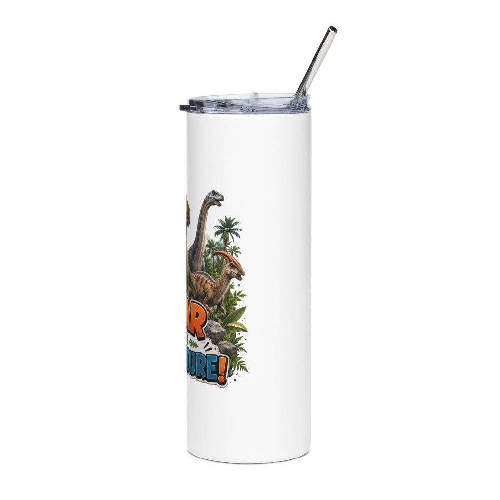 20oz Tumbler — "Roar Into Adventure" Dinosaur Stainless Steel Travel Cup