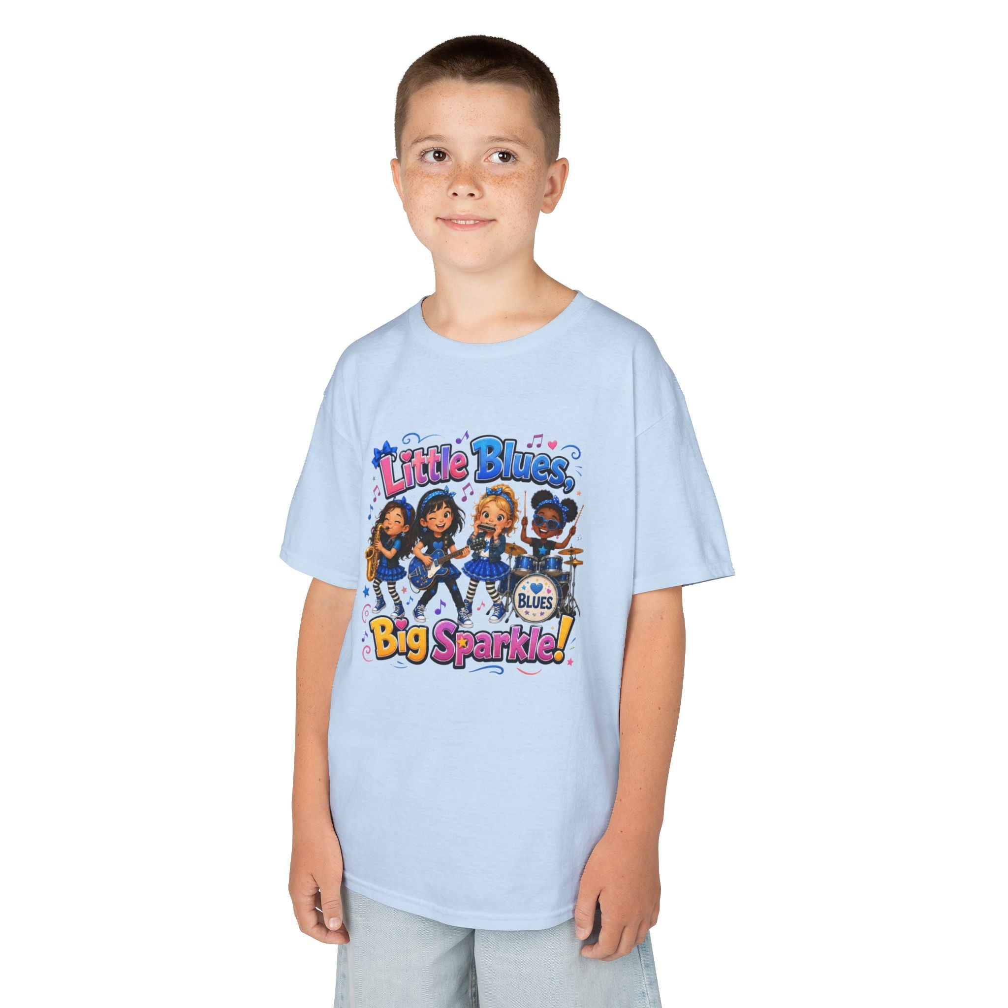 Kids Tee — "Little Blues Big Sparkle" Band Graphic