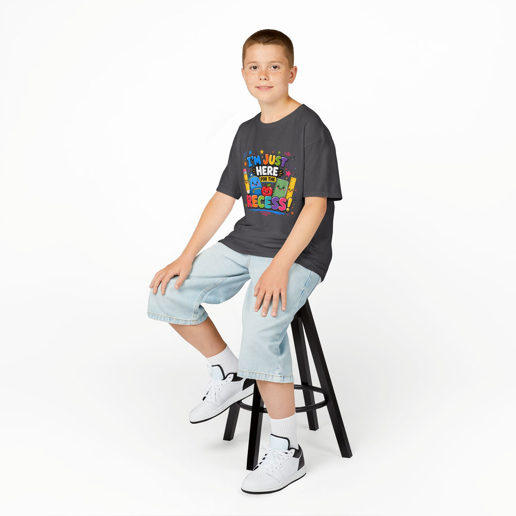 I'm Just Here for Recess Kids T-Shirt | Playful School Graphic Tee