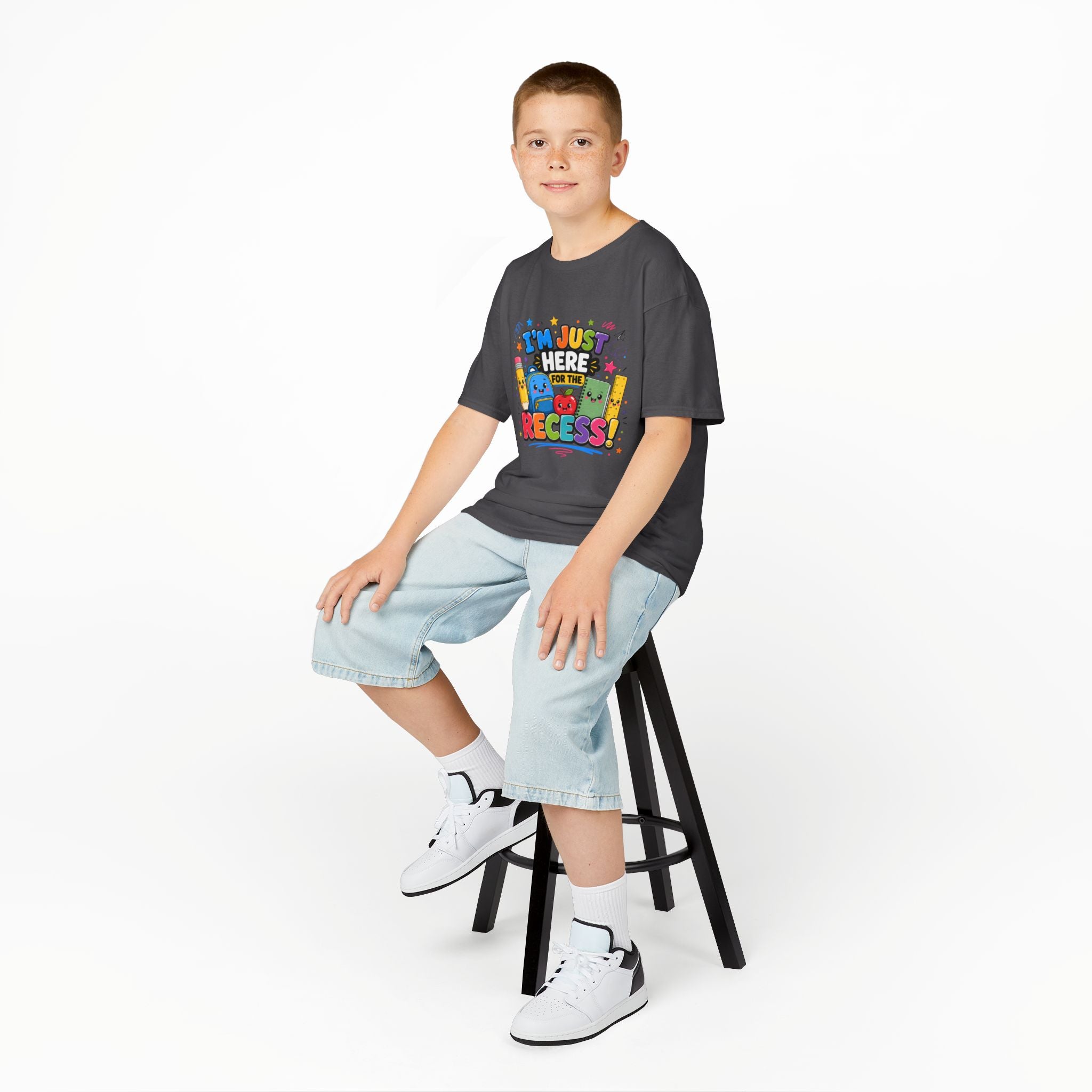 I'm Just Here for Recess Kids T-Shirt | Playful School Graphic Tee