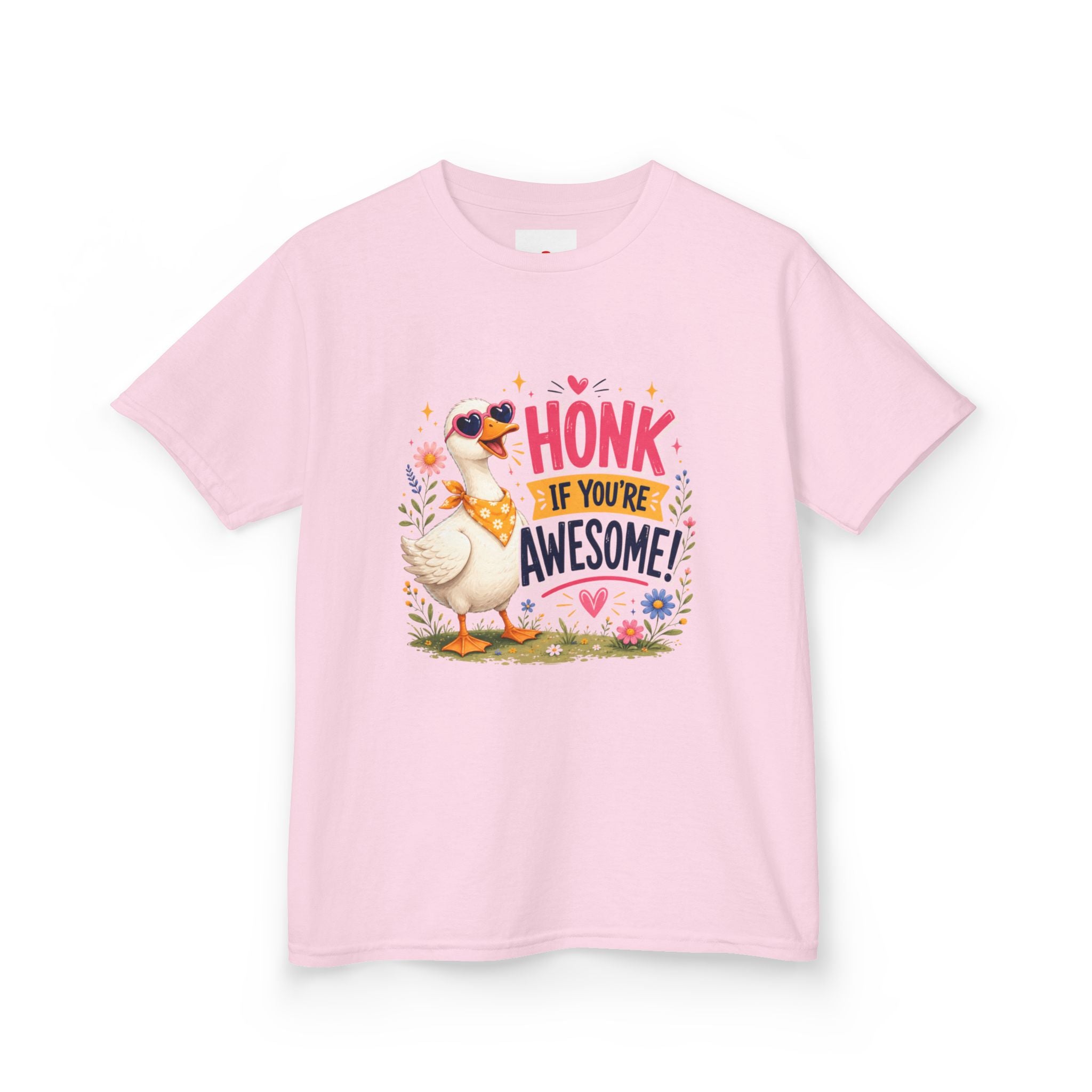 Kids Tee — "Honk If You're Awesome!" Cute Goose Graphic Shirt