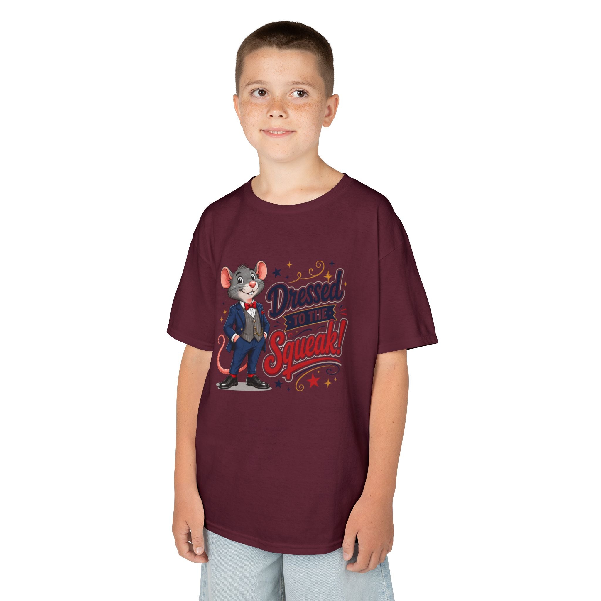 Kids Tee — "Dressed to the Squeak" Cartoon Mouse Graphic