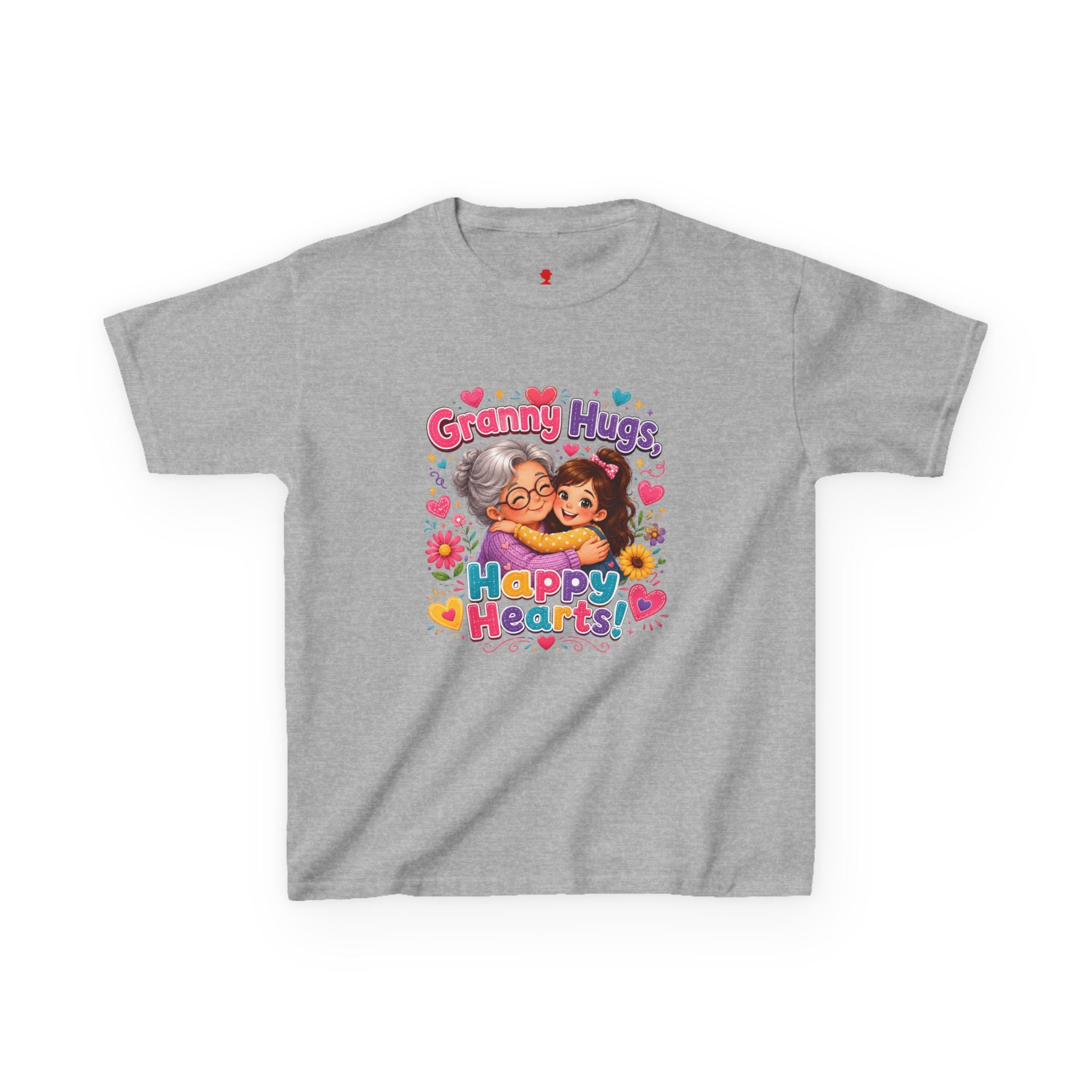 Granny Hugs Happy Hearts Tee | Grandma Grandchild Cute Illustration