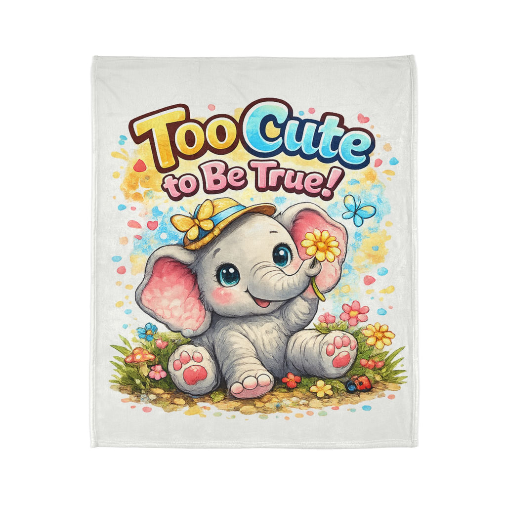 Plush Baby Blanket — "Too Cute to Be True" Adorable Elephant Design