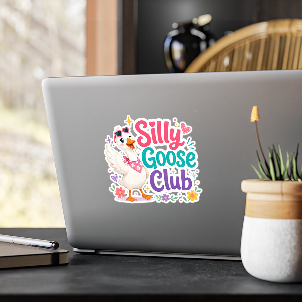 Silly Goose Club Vinyl Sticker — Cute Kiss-Cut Decal for Laptops, Water Bottles & Kids’ Gifts