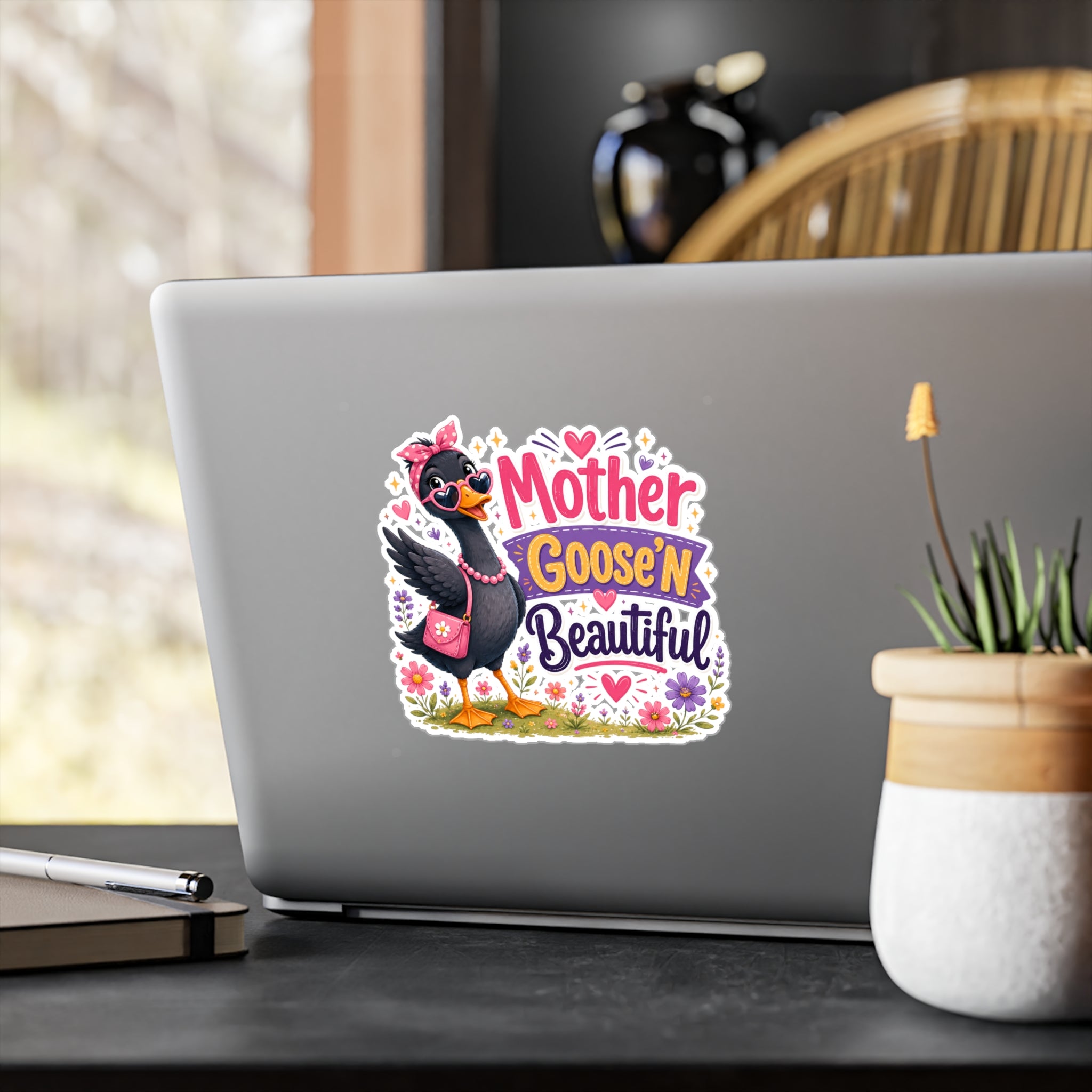 Mother Goose'n Beautiful Vinyl Sticker — Cute Kiss-Cut Decal for Moms & Nursery Decor