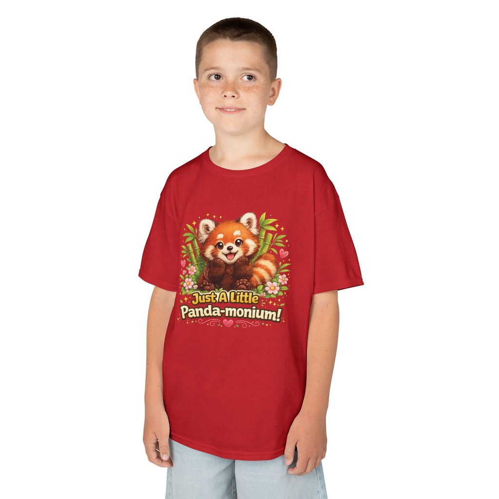 Red Panda Illustration Kids T-Shirt | "Just A Little Panda-monium"