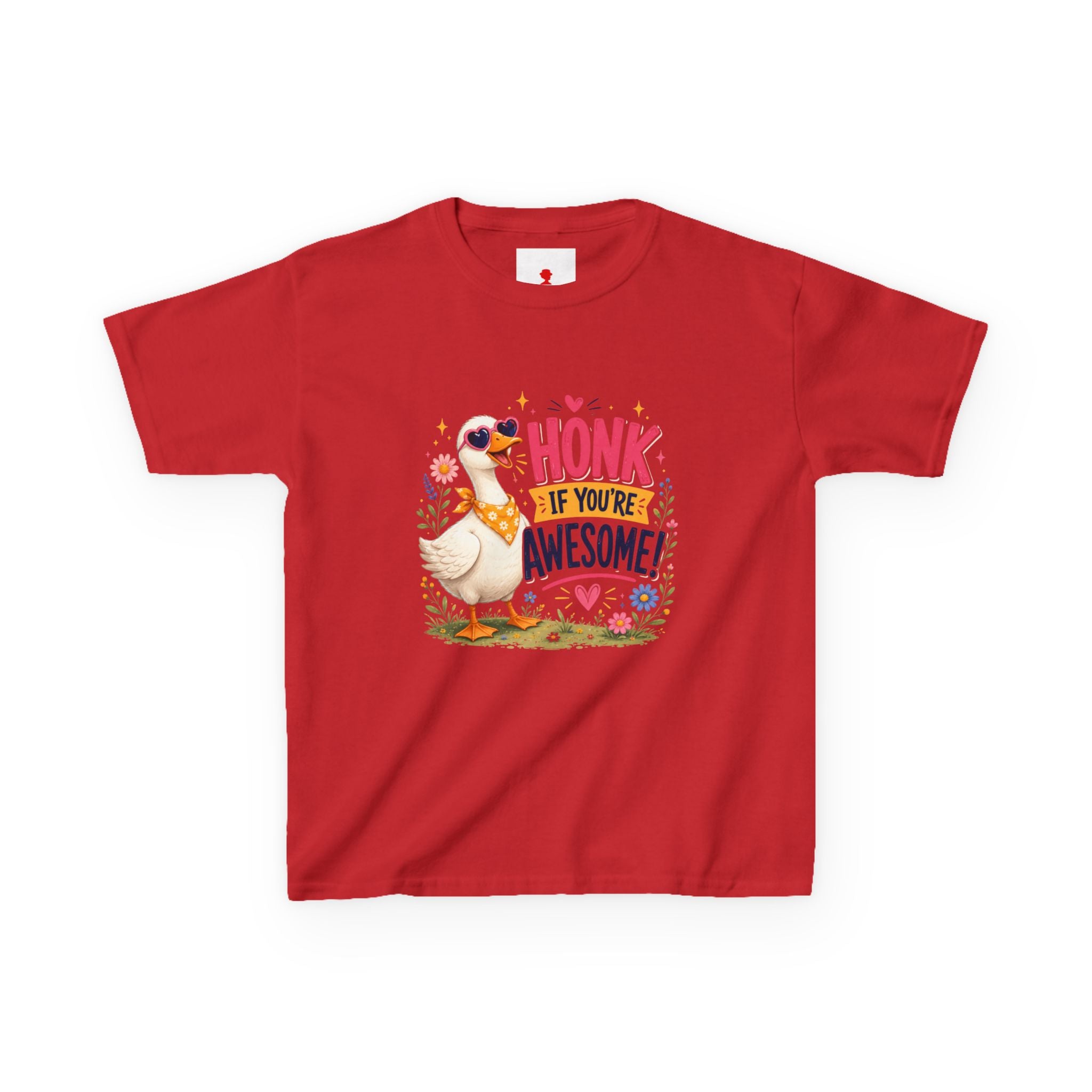 Kids Tee — "Honk If You're Awesome!" Cute Goose Graphic Shirt