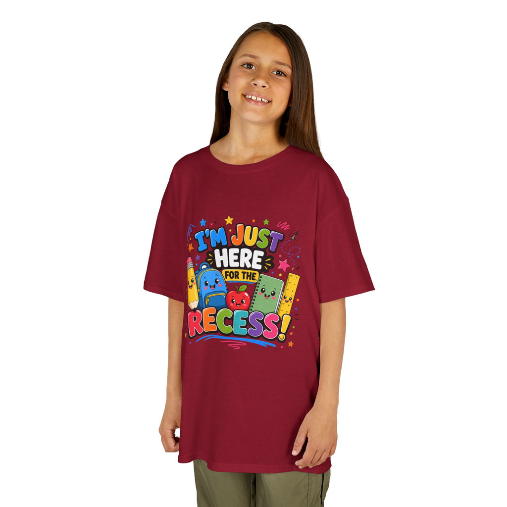 I'm Just Here for Recess Kids T-Shirt | Playful School Graphic Tee