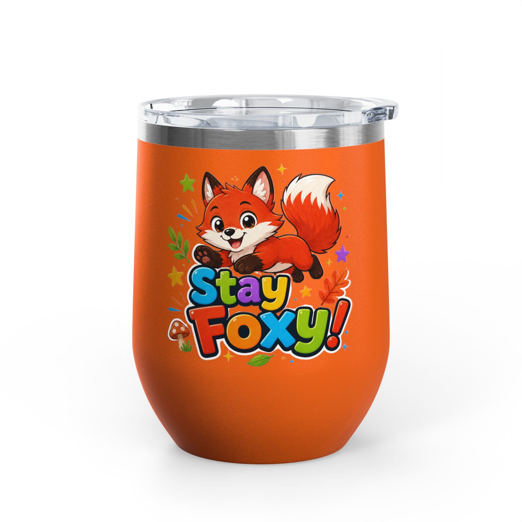 Stay Foxy 12oz Tumbler — Cute Fox Insulated Cup
