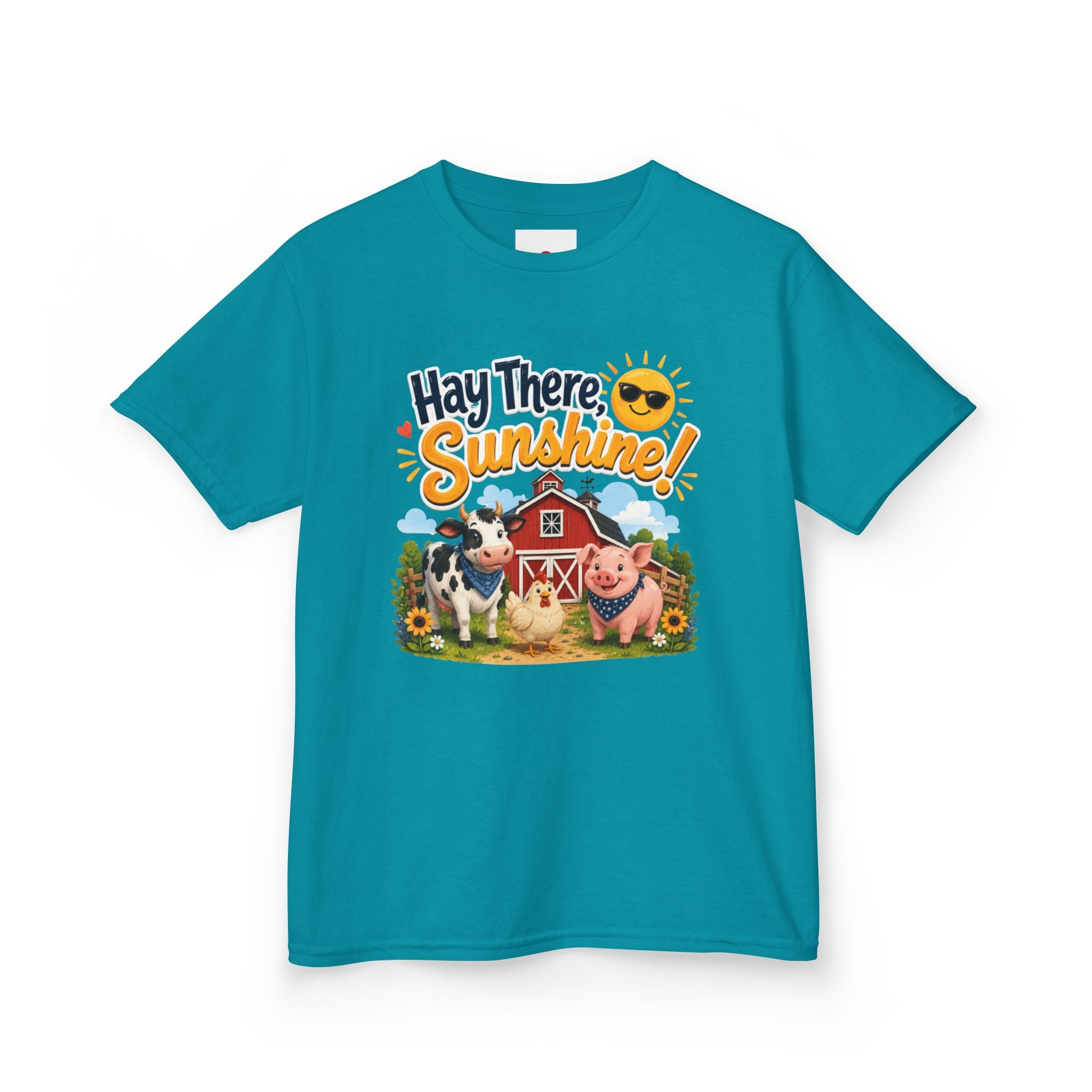 Kids Tee — "Hay There, Sunshine!" Farm Animal Graphic