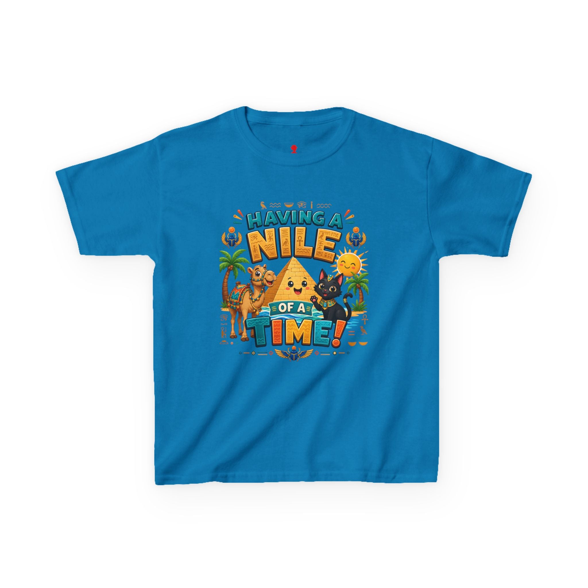 Having a Nile of a Time Kids Tee | Camel Pyramid Desert Cartoon