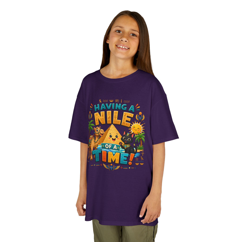 Having a Nile of a Time Kids Tee | Camel Pyramid Desert Cartoon