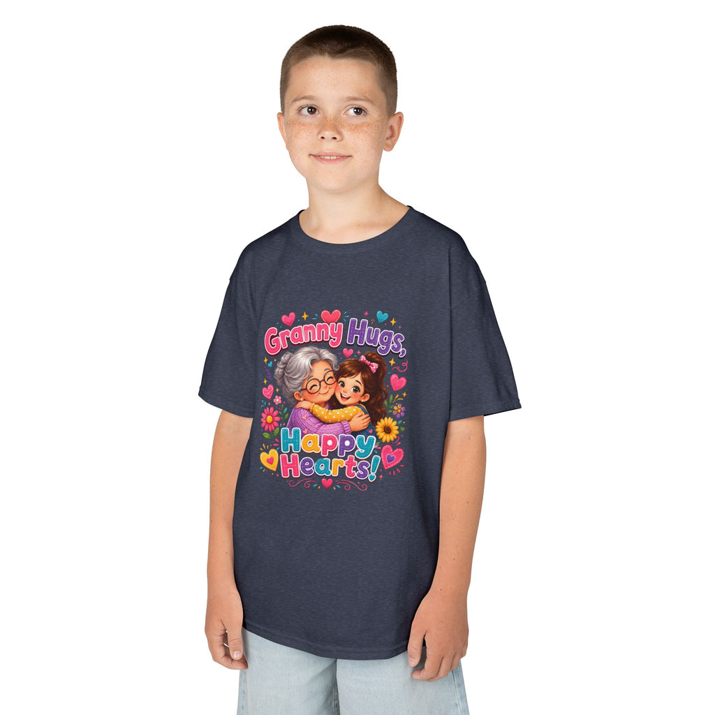 Granny Hugs Happy Hearts Tee | Grandma Grandchild Cute Illustration