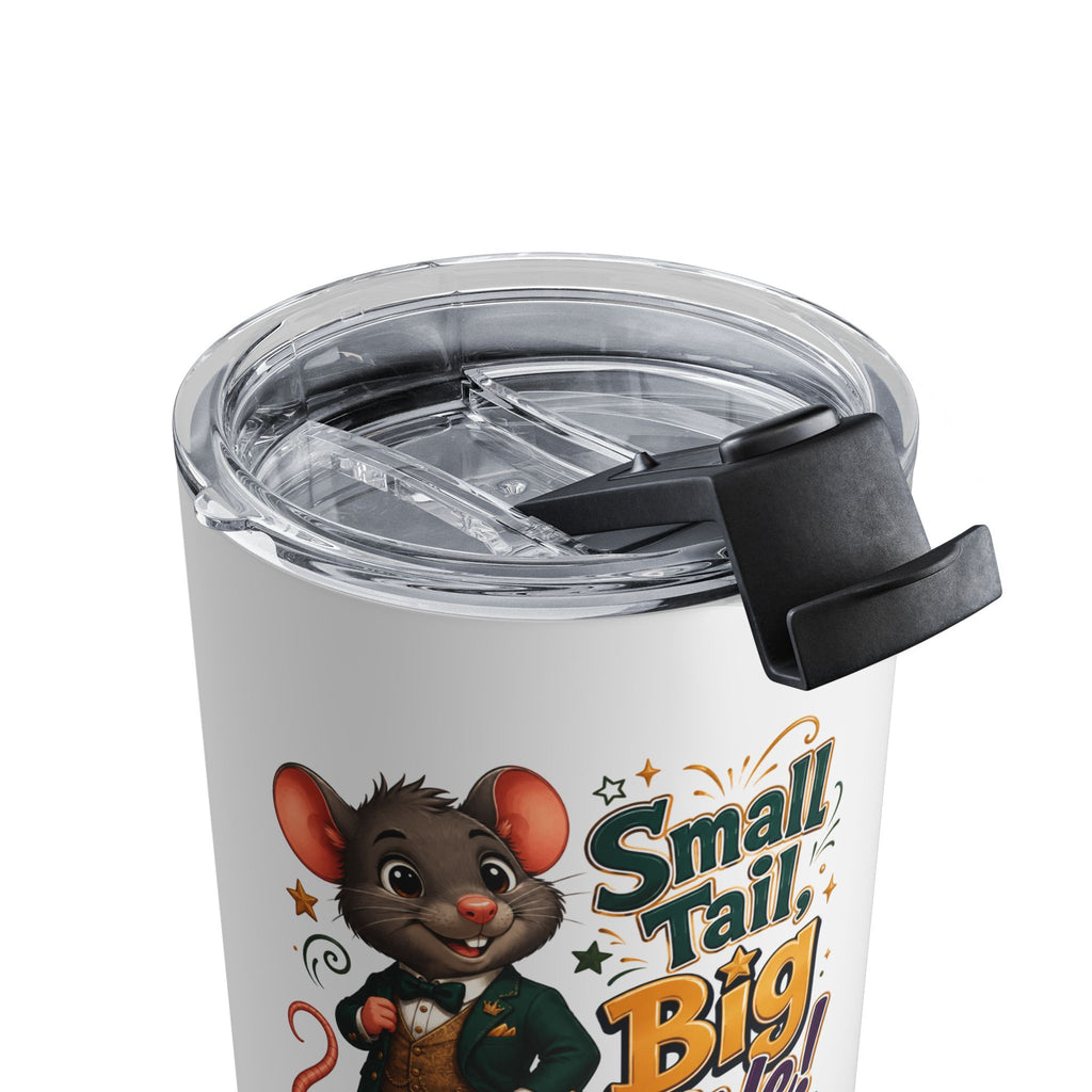 10oz Tumbler - "Small Tail, Big Style" Cute Dapper Mouse Travel Cup