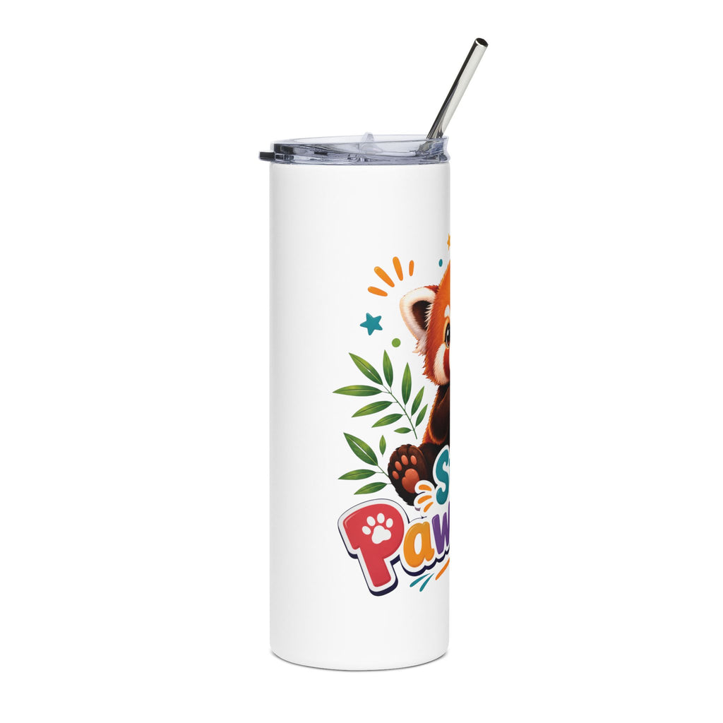 Stay Pawsitive Red Panda Tumbler | 20oz Stainless Steel Skinny Tumbler