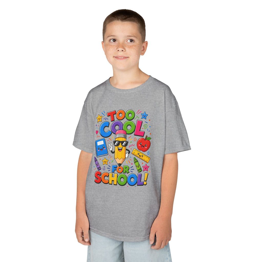 Too Cool For School Kids Tee | Cute Pencil School Supplies Back to School