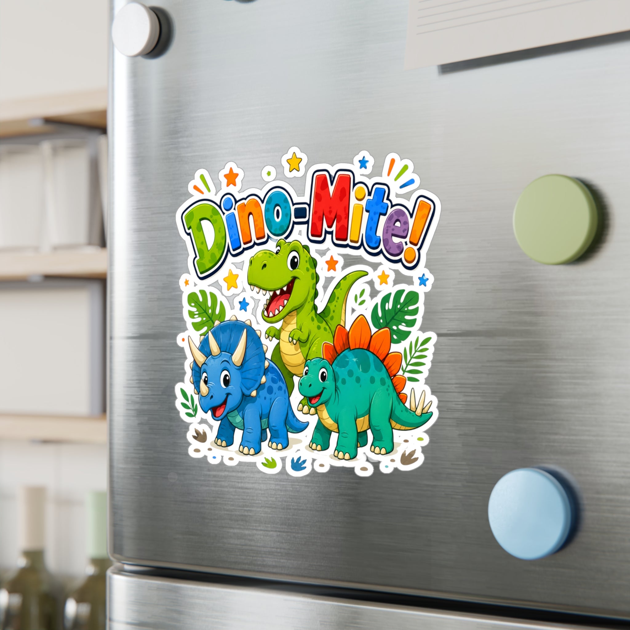 Dino-Mite! Kids' Dinosaur Kiss-Cut Vinyl Sticker