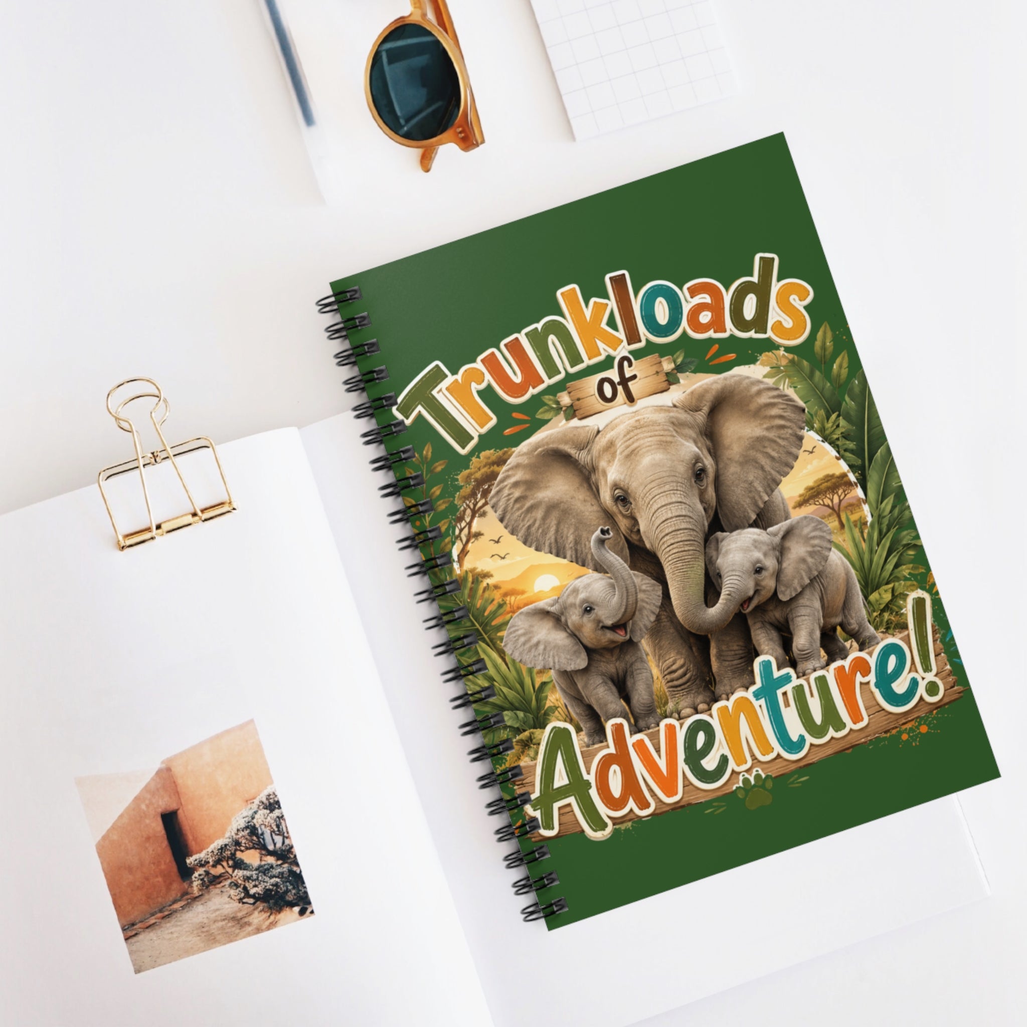 Adventure Elephant Spiral Notebook — "Trunkloads of Adventure!" Ruled Journal for Kids & Travelers