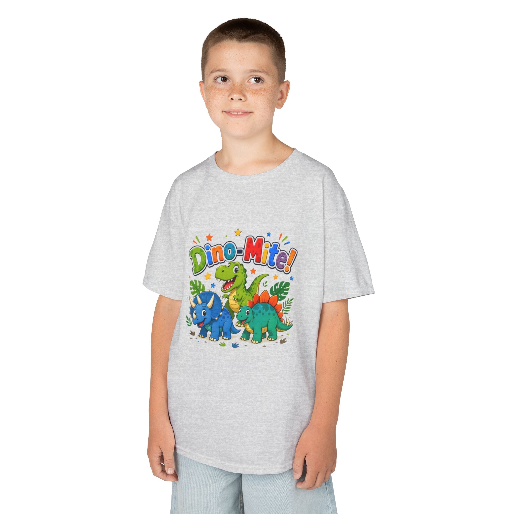 Kids T-Shirt - "Dino-Mite!" Colorful Dino Crew Tee for Toddlers & Kids