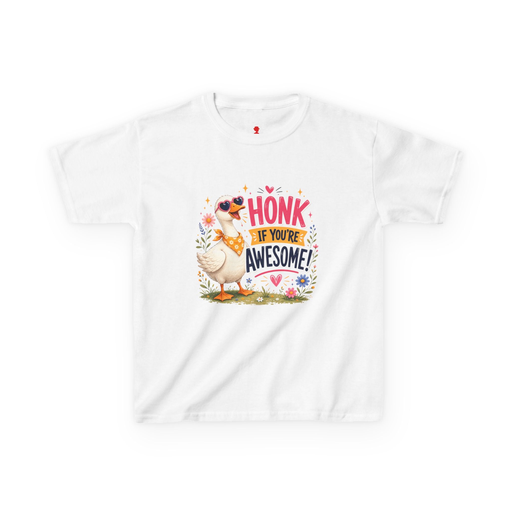 Kids Tee — "Honk If You're Awesome!" Cute Goose Graphic Shirt