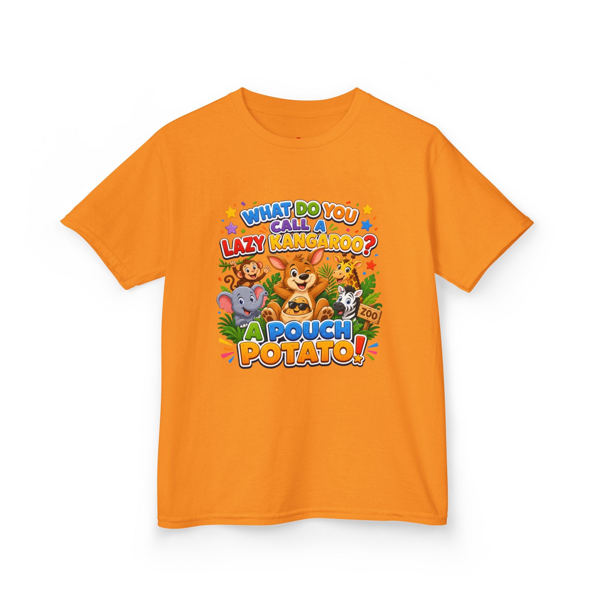 Lazy Kangaroo Pouch Potato Kids T-Shirt | Cute Animal Nursery Tee