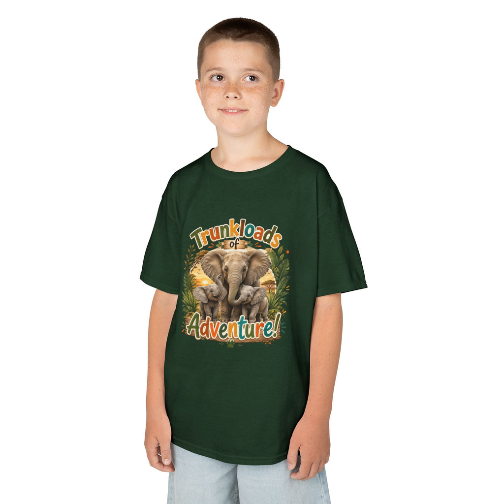 Kids Tee - "Trunkloads of Adventure" Elephant Graphic