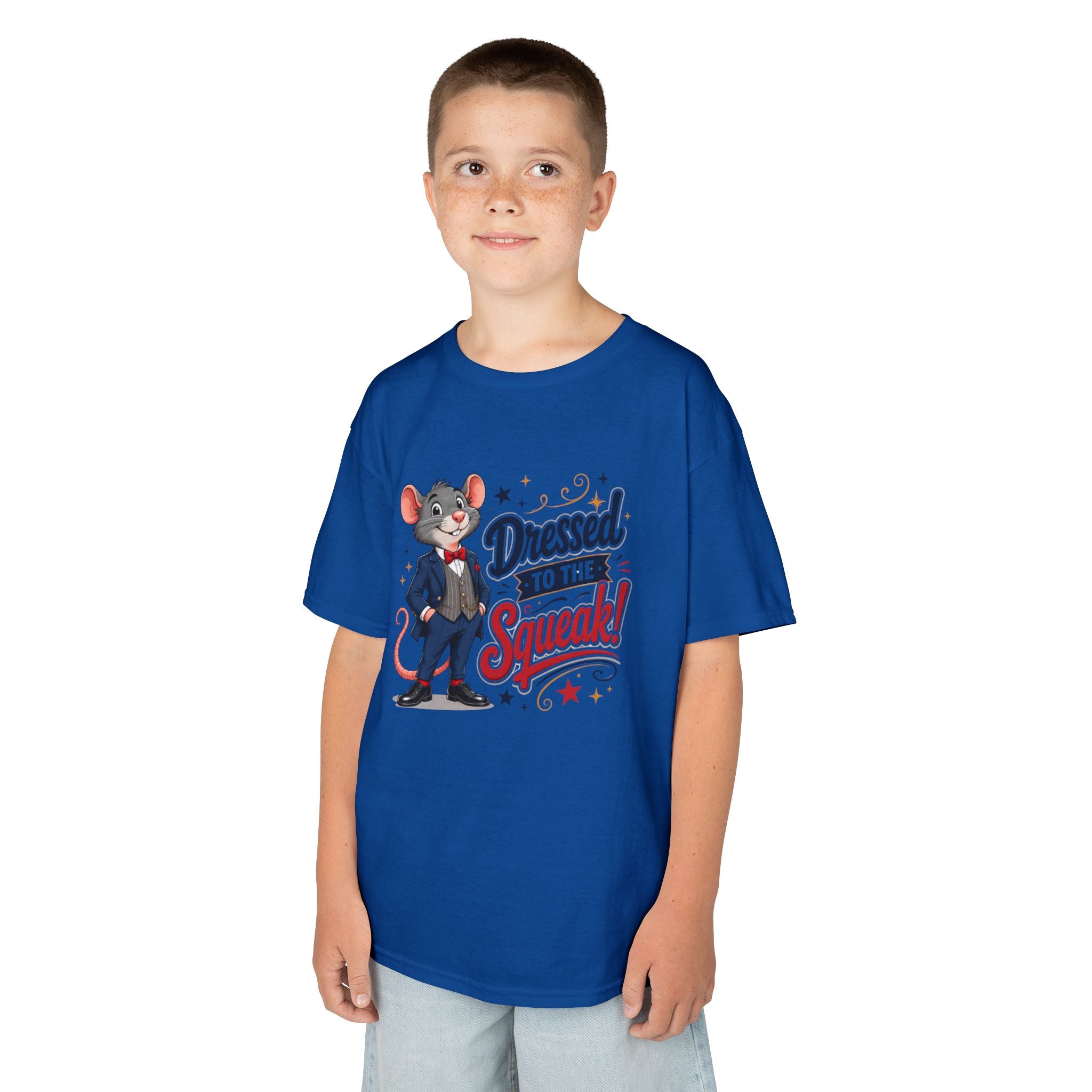 Kids Tee — "Dressed to the Squeak" Cartoon Mouse Graphic