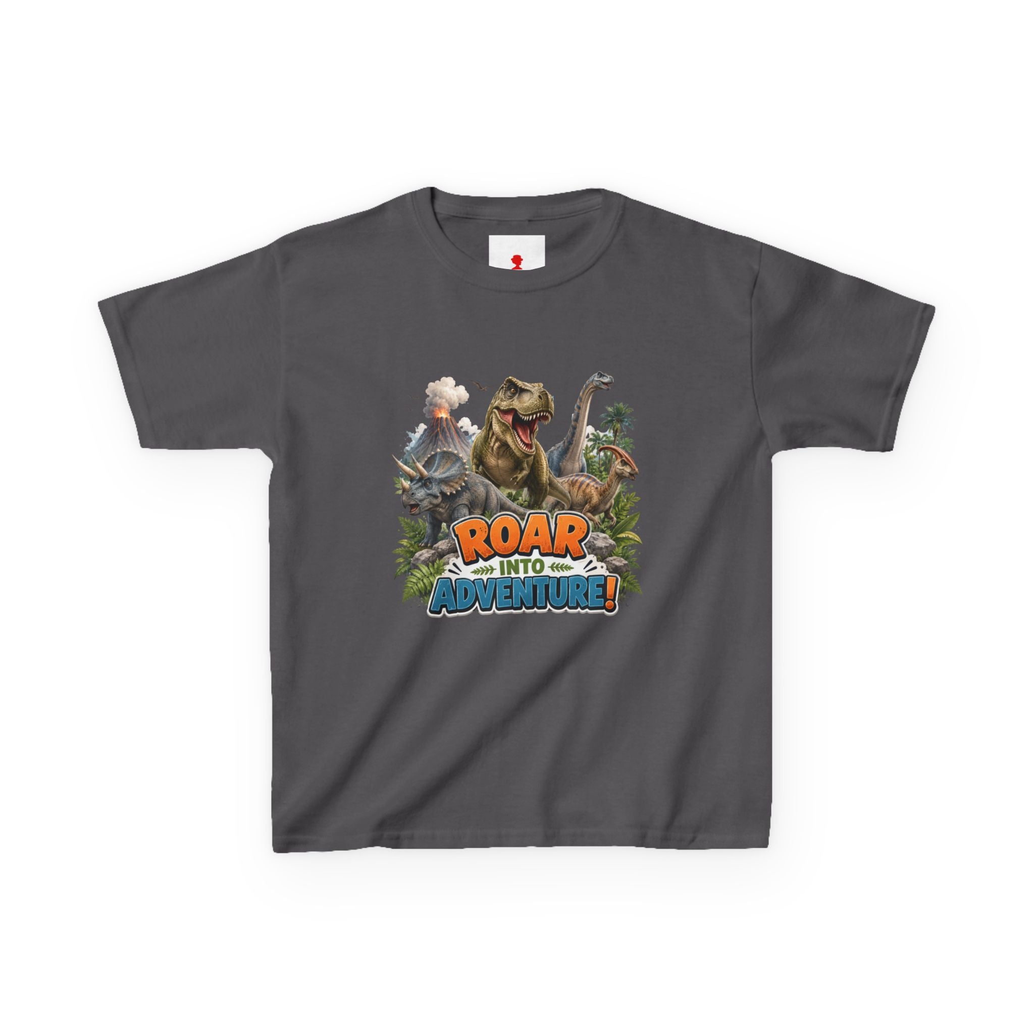 Kids Dinosaur Tee - "Roar Into Adventure" Graphic Shirt for Boys & Girls