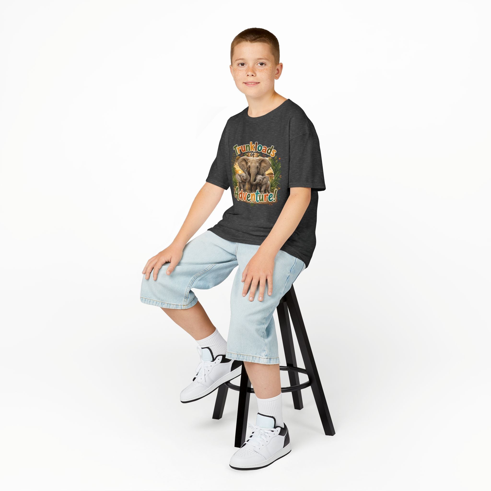 Kids Tee - "Trunkloads of Adventure" Elephant Graphic