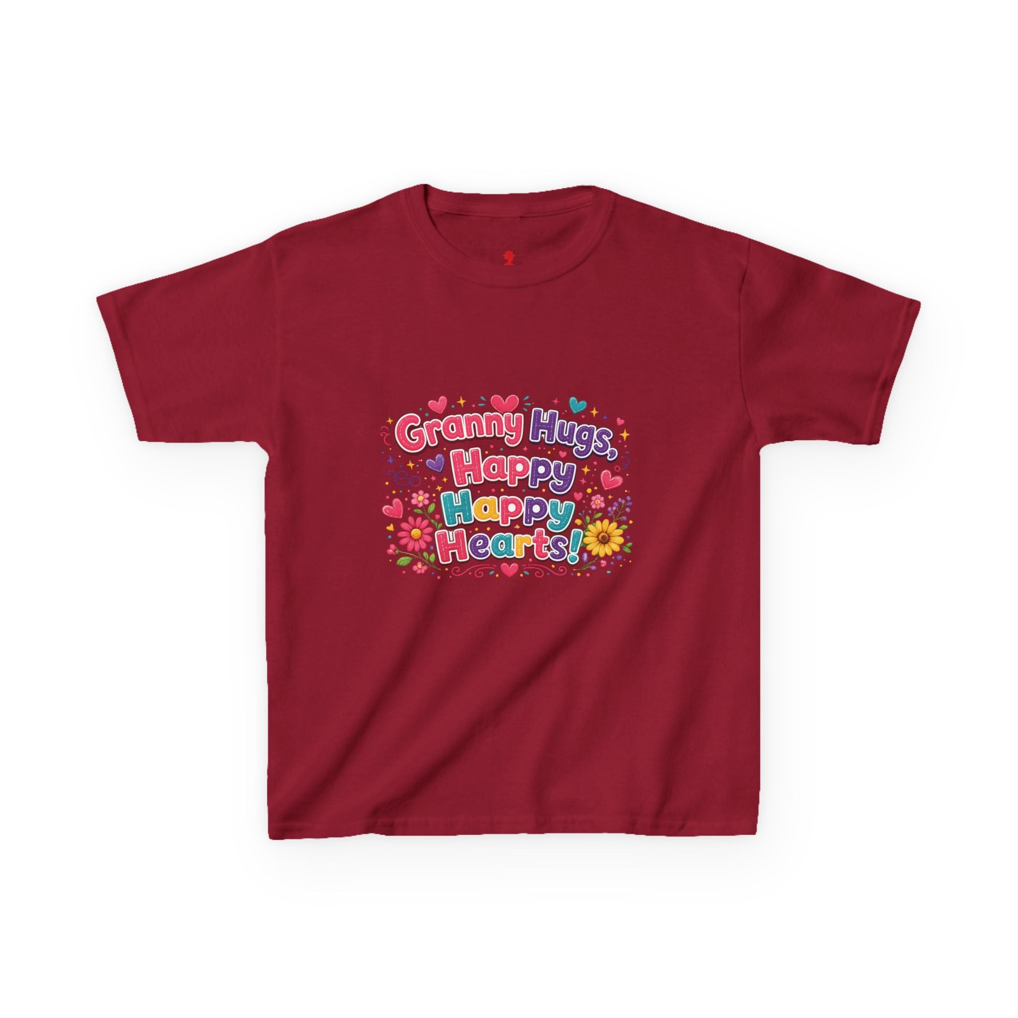 Granny Hugs Happy Hearts Kids Tee | Colorful Floral Kids Shirt
