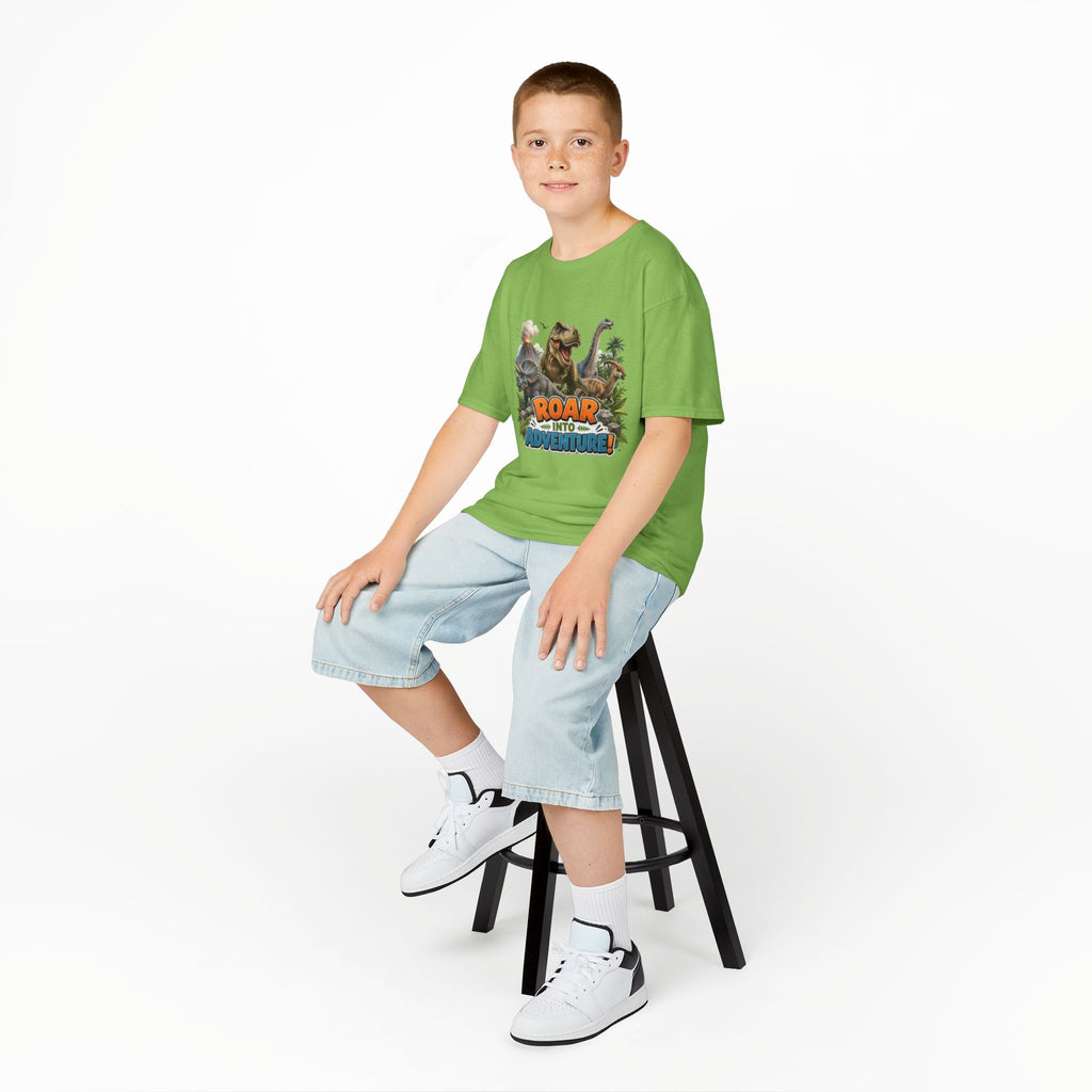 Kids Dinosaur Tee - "Roar Into Adventure" Graphic Shirt for Boys & Girls