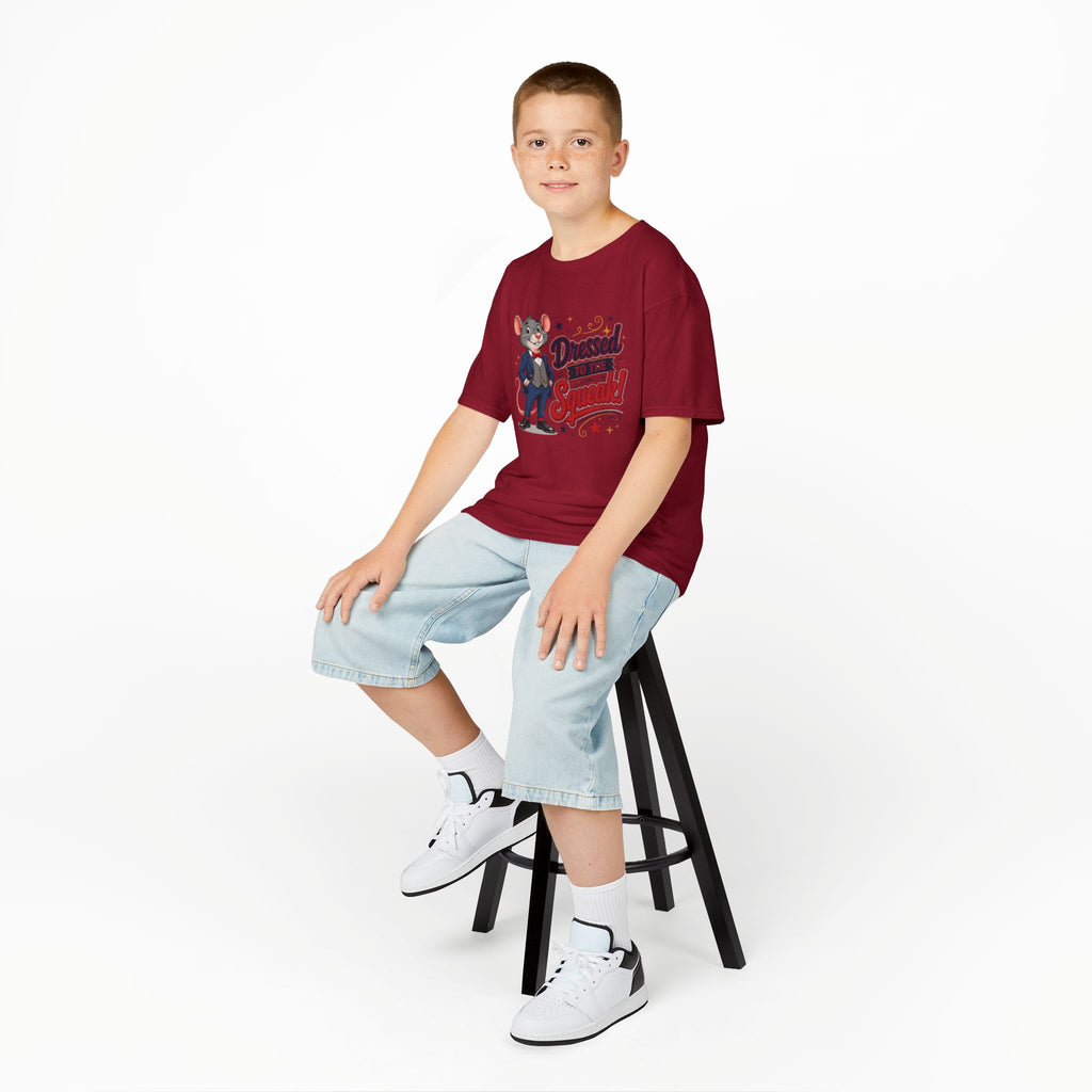 Kids Tee — "Dressed to the Squeak" Cartoon Mouse Graphic