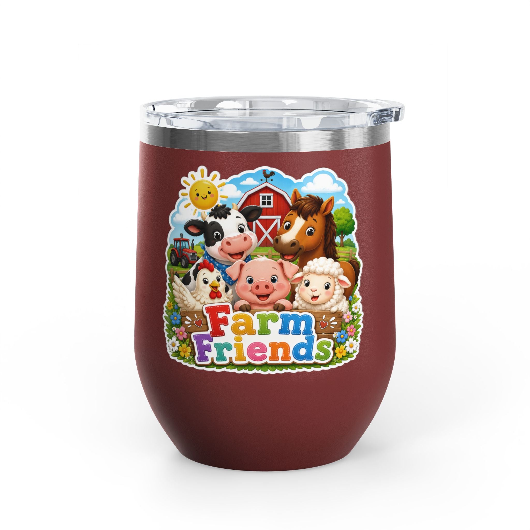 Farm Friends 12oz Tumbler — Cute Barnyard Animal Insulated Cup