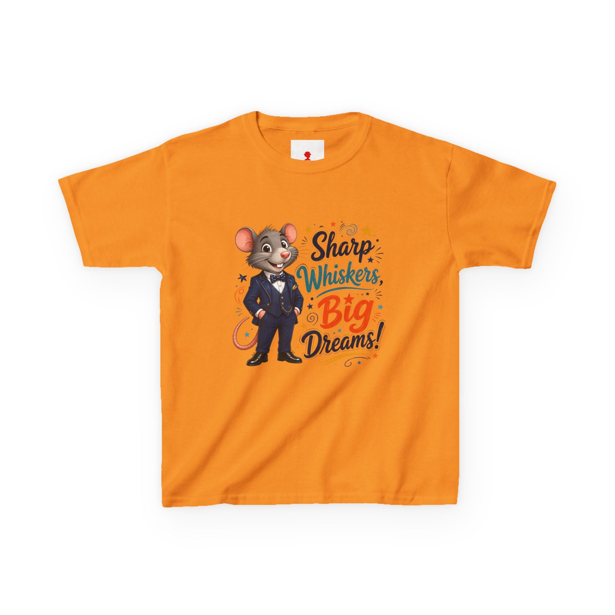 Kids Tee — "Sharp Whiskers, Big Dreams" Mouse Graphic
