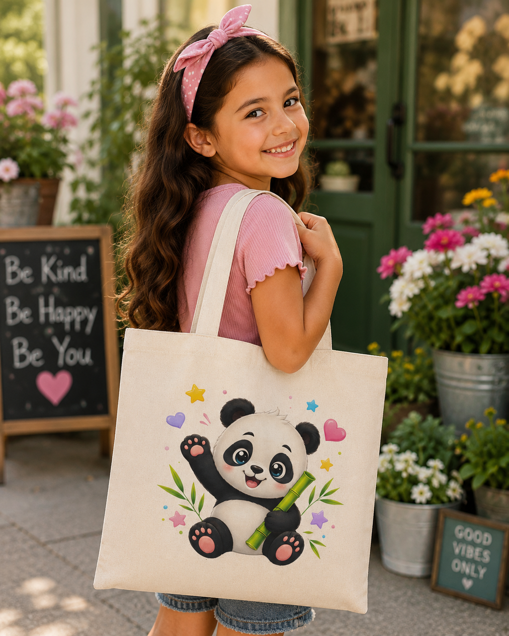 Cute Panda Tote Bag – Adorable Bamboo Baby Panda Canvas Tote for Kids & Animal Lovers