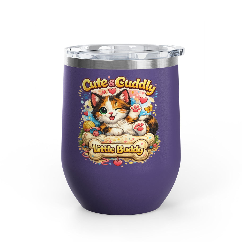 Cute & Cuddly Little Buddy Cat Tumbler — 12oz Insulated Stainless Steel