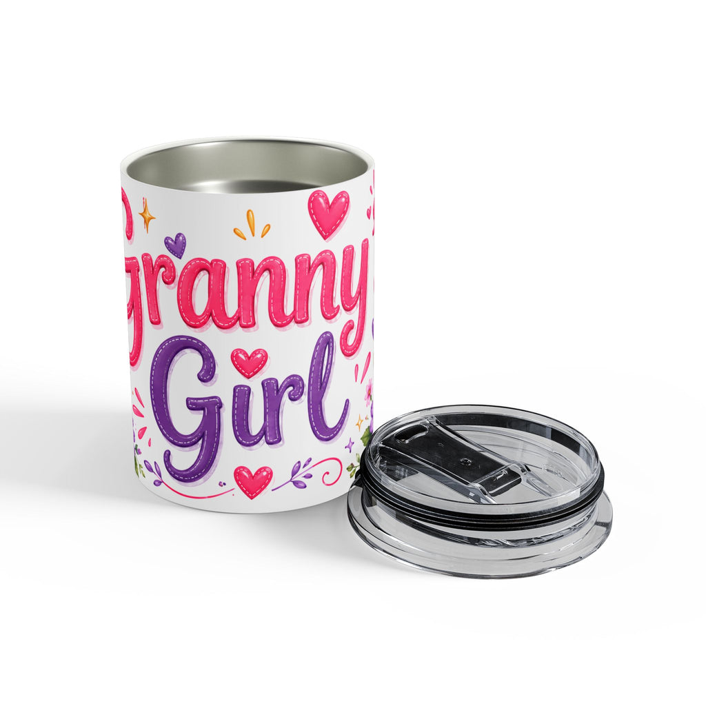 Granny Girl tumbler 10oz | floral hearts stainless steel travel cup