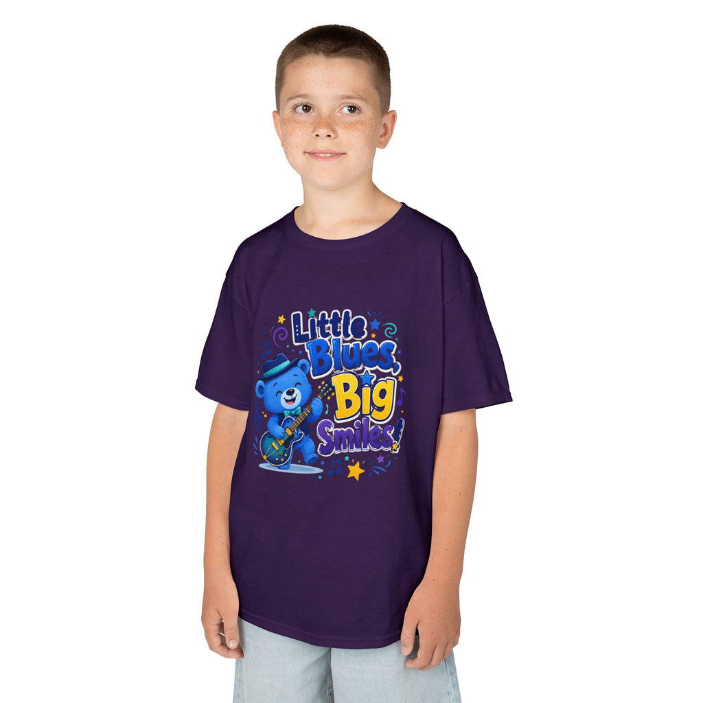 Kids Tee — "Little Blues, Big Smiles!" Guitar-Bear Graphic